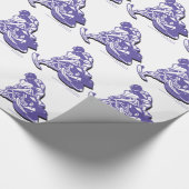 Paarse Snowmobiler Cadeaupapier (Hoek)