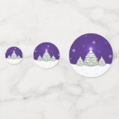 Paarse Snowy-Confetti voor kerstboomtafeltafeltjes Confetti (Voorkanten)