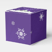 Paarse Snowy-kerstboom voor gevechten Bedankdoosjes (Voorkant Zijde)