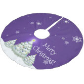 Paarse Snowy kerstboomkoorts Kerstboom Rok (Gekanteld)