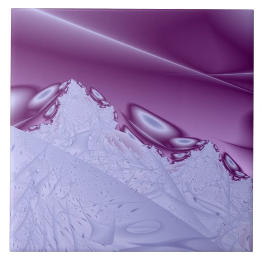 Paarse Snowy Mountain Trivet Tile Tegeltje (Voorkant)