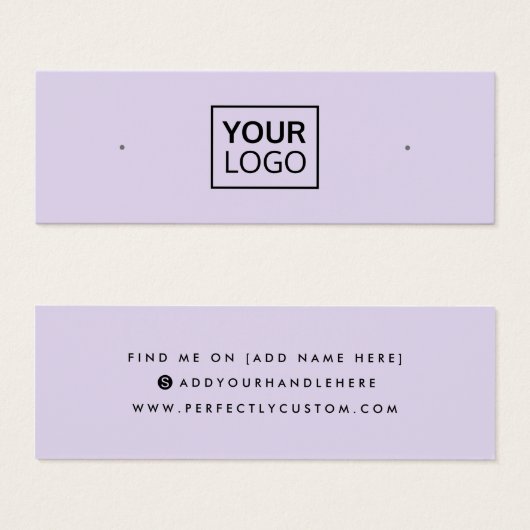 Paarse sociale mediaspotkaart mini visitekaartjes (Voorkant /achterkant)