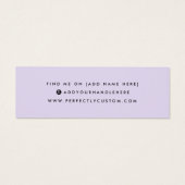 Paarse sociale mediaspotkaart mini visitekaartjes (Achterkant)