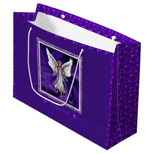 Paarse soep met grote cadeaus groot cadeauzakje (Voorkant Gekanteld)