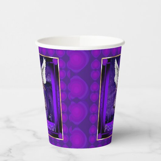 Paarse soep-papierbekertjes papieren bekers (Links)
