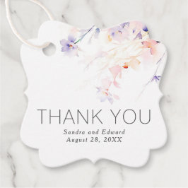 Paarse Soft Blush Elegant Flowers Bedankt Bedankjes Labels