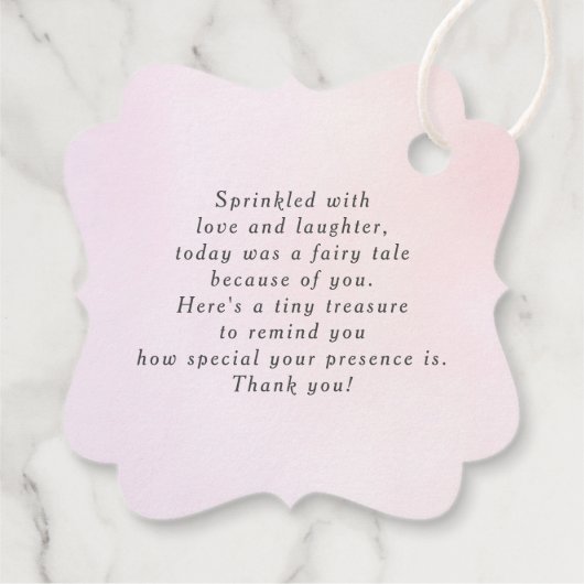 Paarse Soft Blush Elegant Flowers Bedankt Bedankjes Labels (Achterkant)