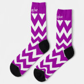 Paarse sokken Zig Zag ontwerp (Links)