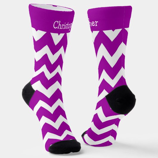 Paarse sokken Zig Zag ontwerp (Gebogen)