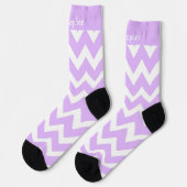 Paarse sokken Zig Zag ontwerp (Links)