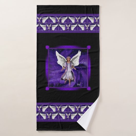 Paarse sol badhanddoek (Badhanddoek)