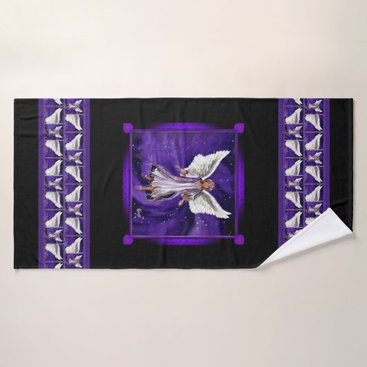 Paarse sol badhanddoek (Badhanddoek)