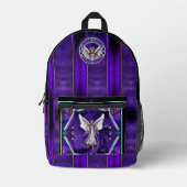 Paarse sol bedrukte rugzak (Voorkant)