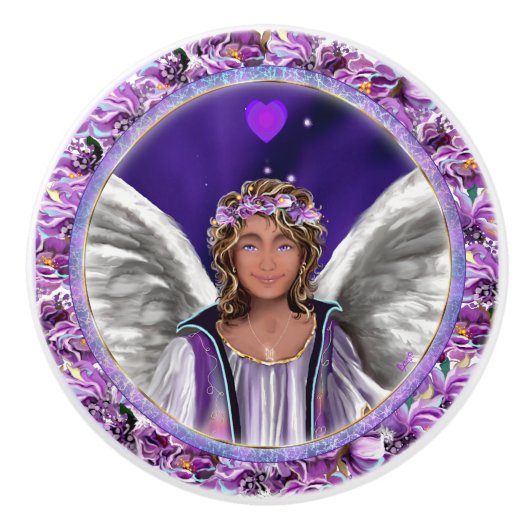 Paarse sol keramische knop (Voorkant)