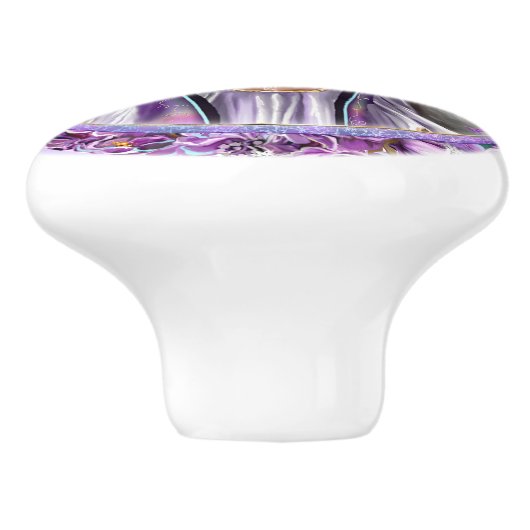 Paarse sol keramische knop (Zijkant)