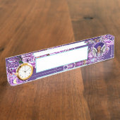 Paarse sol naambordje (Zijkant)