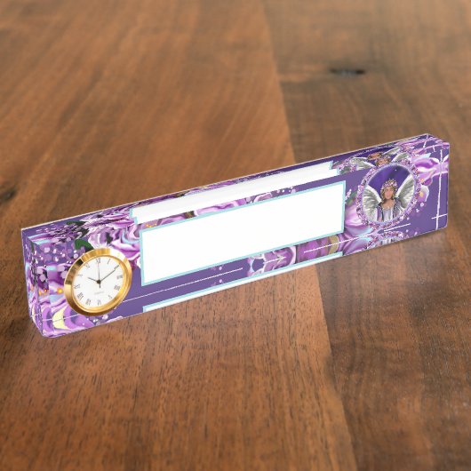 Paarse sol naambordje (Zijkant)