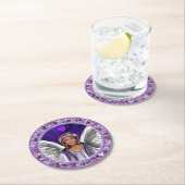 Paarse sol ronde kartonnen onderzetter (Insitu)