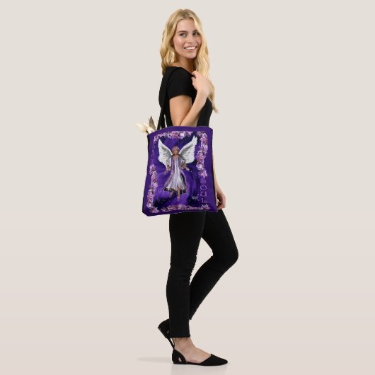 Paarse sol tote bag (Op model)