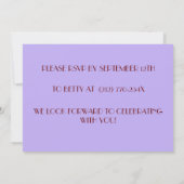 Paarse Sophisticated Rode wijn verjaardagsfeestje Kaart (Achterkant)