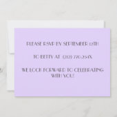 Paarse Sophisticated Rode wijn verjaardagsuitnodig Kaart (Achterkant)