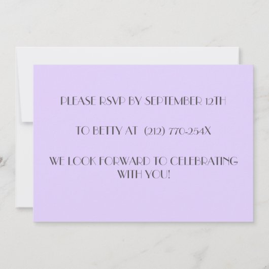 Paarse Sophisticated Rode wijn verjaardagsuitnodig Kaart (Achterkant)