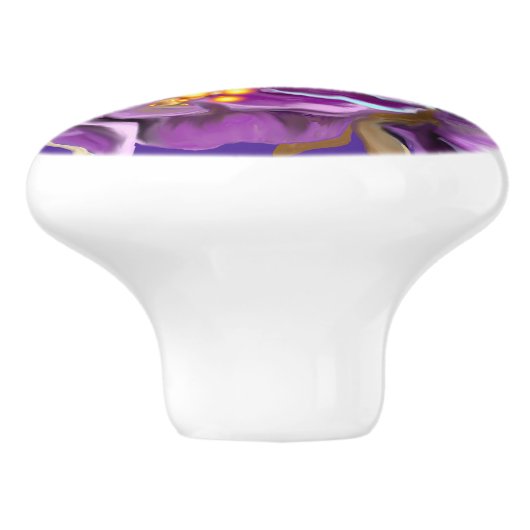 Paarse Soul Ceramic Knob. Keramische Knop (Zijkant)