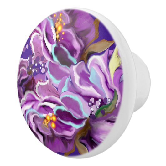 Paarse Soul Ceramic Knob. Keramische Knop (Rechts)