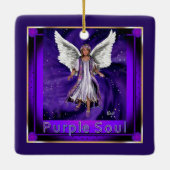 Paarse Soul Ceramic Ornament (Achterkant)