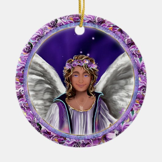 Paarse Soul Ceramic Ornament (Voorkant)