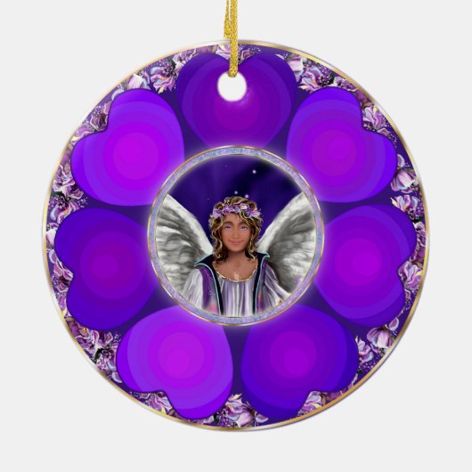 Paarse Soul Ceramic Ornament (Achterkant)