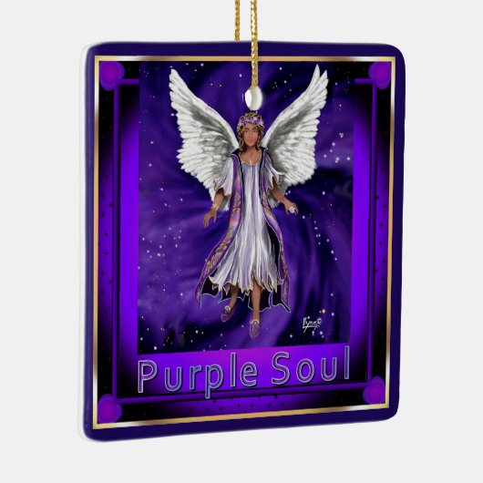 Paarse Soul Ceramic Ornament (Rechts)