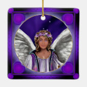 Paarse Soul Ceramic Ornament (Achterkant)