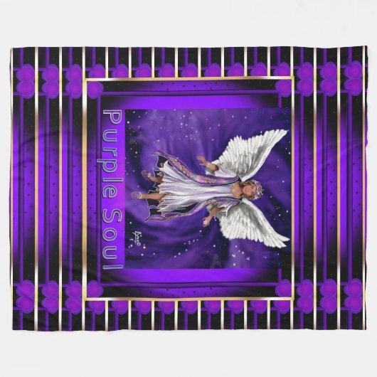Paarse Soul Fleece Blanket (Voorkant (Horizontaal))