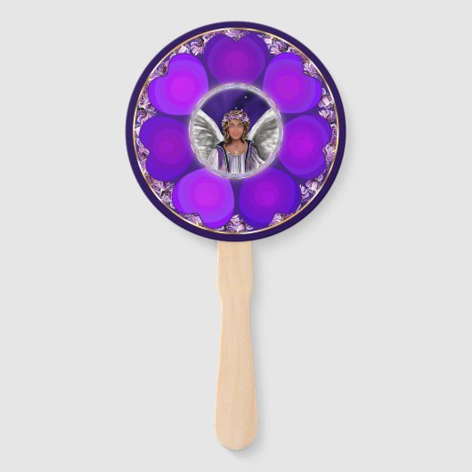 Paarse Soul Hand Fan Handwaaier (Achterkant)