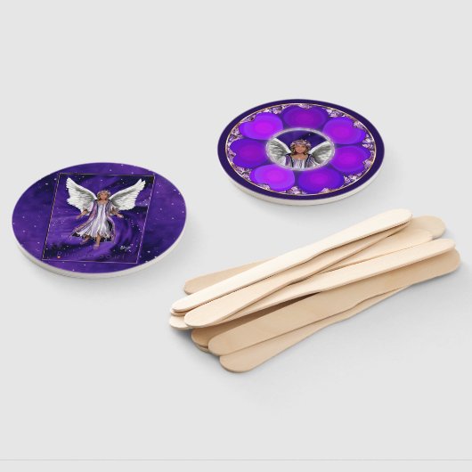 Paarse Soul Hand Fan Handwaaier (Niet-gemonteerd)
