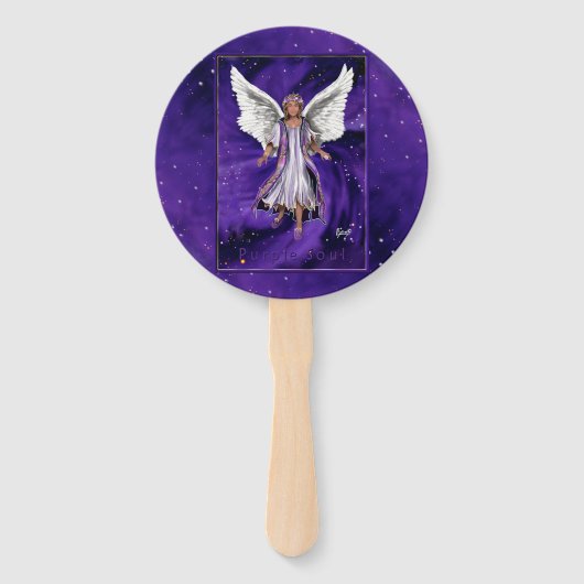 Paarse Soul Hand Fan Handwaaier (Voorkant)