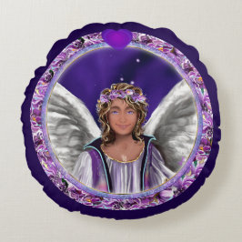 Paarse Soul Round Pillow Rond Kussen