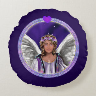 Paarse Soul Round Pillow Rond Kussen