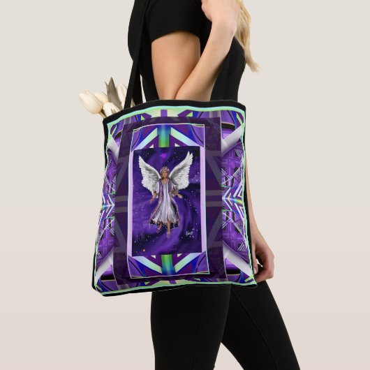 Paarse Soul Scarf Tote Bag (Dichtbij)
