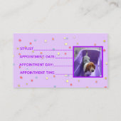 Paarse  Spa Visitekaartje Afsprakenkaartje (Achterkant)