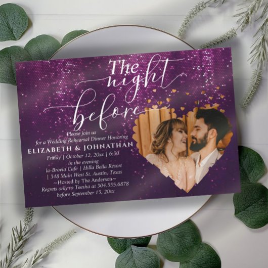 Paarse spaarkjes repetitief avondeten kaart