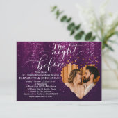 Paarse spaarkjes repetitief avondeten kaart (Staand voorkant)