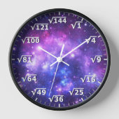 Paarse Space Square Root Clock - Wiskunde klok (Voorkant)