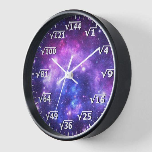 Paarse Space Square Root Clock - Wiskunde klok (Hoek)