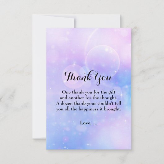 Paarse Spacey Lights Verjaardagsfeest Dankjewel Ca Bedankkaart (Voorkant)