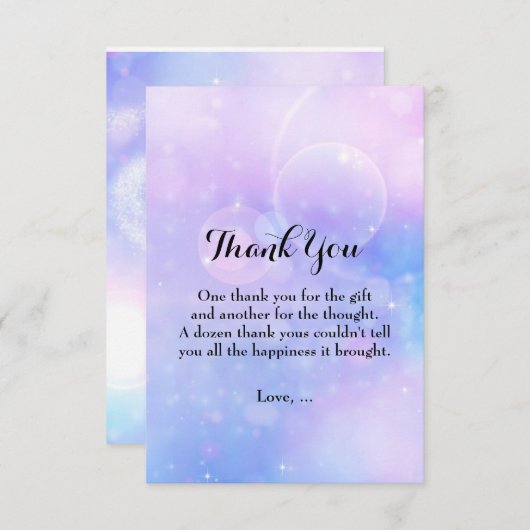 Paarse Spacey Lights Verjaardagsfeest Dankjewel Ca Bedankkaart (Voorkant / Achterkant)