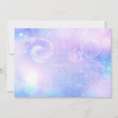 Paarse Spacey Lights Verjaardagsfeestuitnodigingen Kaart (Achterkant)