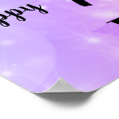  Paarse sparkle 70th Birthday Name Poster (Hoek)