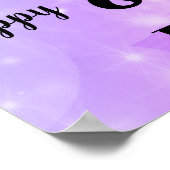 Paarse sparkle 80th Birthday Name Poster (Hoek)